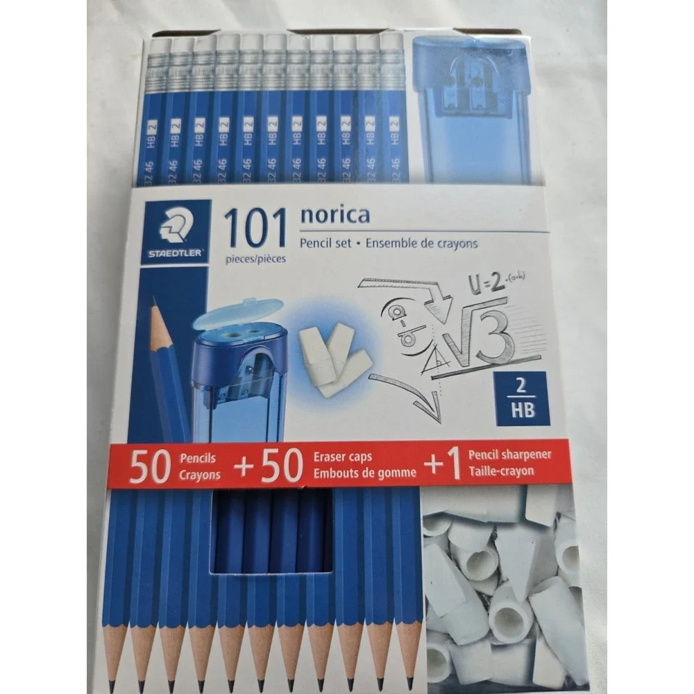 Pencils Norica Graphite HB2 Graphic 101 Piece 50 Pencils + 1 Pencil Sharpener...